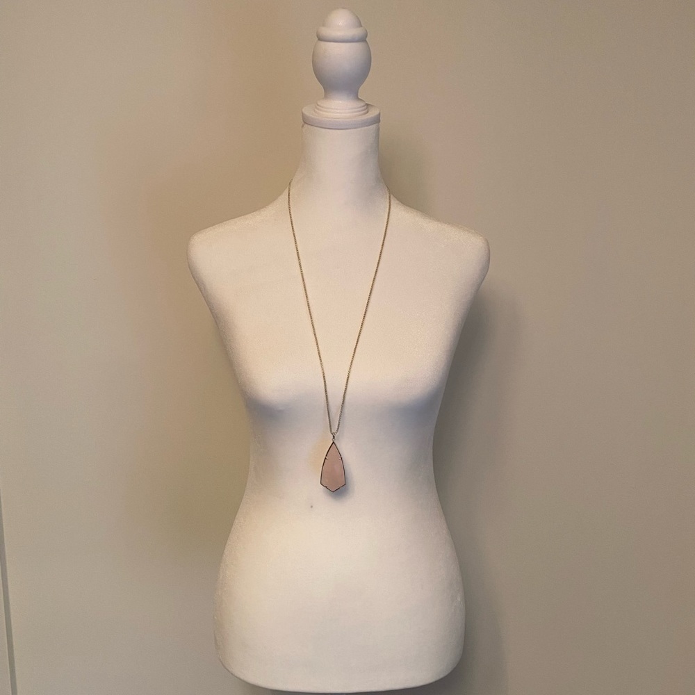 Kendra Scott Rose Quartz long necklace